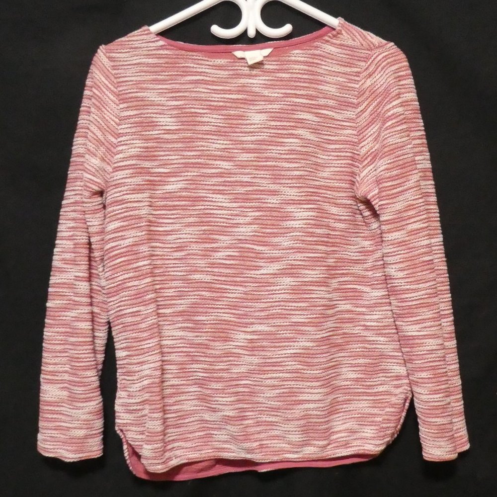 H&M | small | Women's Casual Knitted Long Sleeve Boat Neck Sweater | Red & White